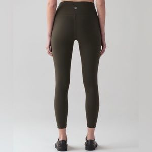Lululemon Wunder Under Hi-Rise 7/8 Tight Dark Olive Green Leggings Size 4